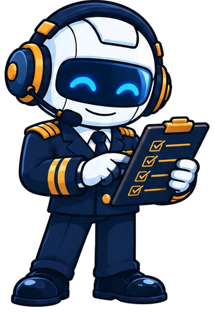 the copilot runs the checklist
